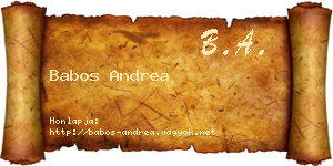 Babos Andrea névjegykártya