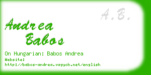 andrea babos business card